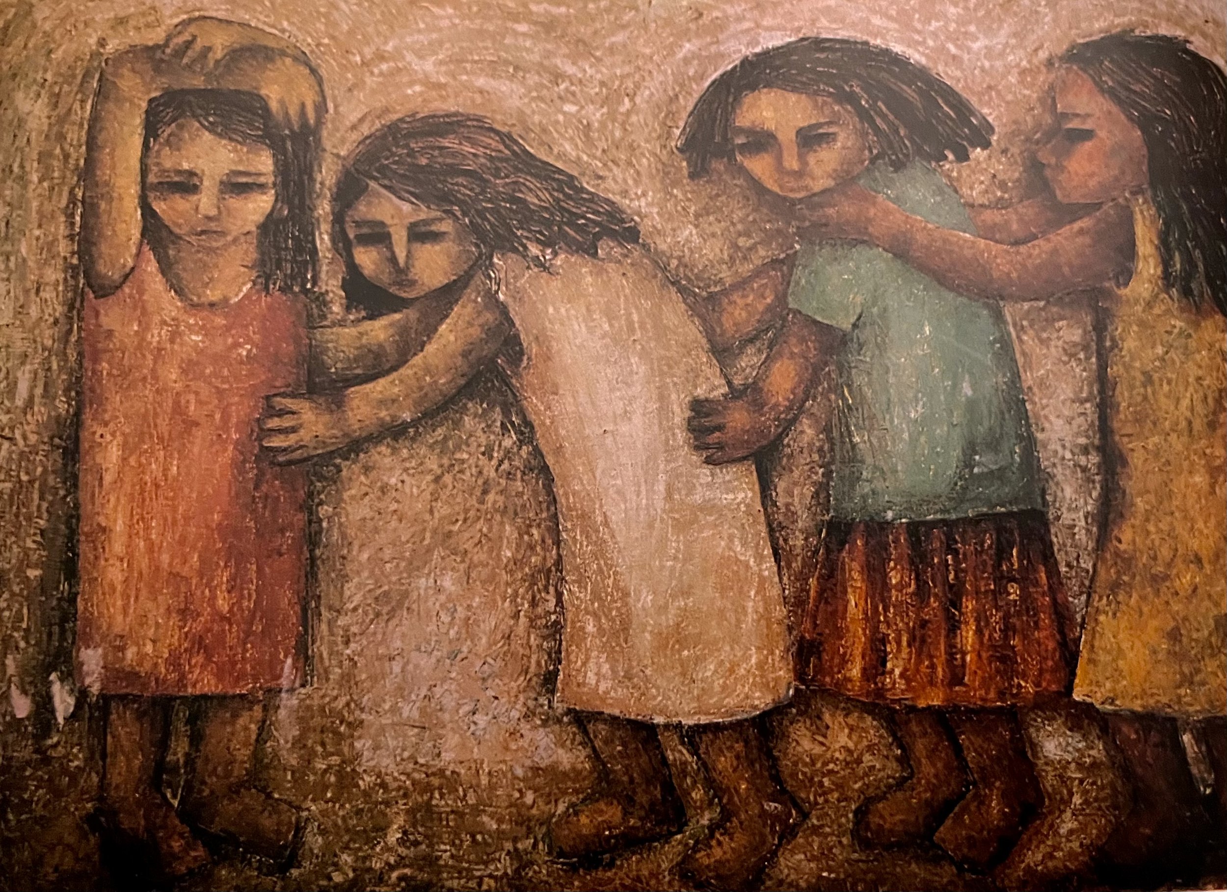 Zeinab al-Seginy, Child's Play, oil on hardboard
