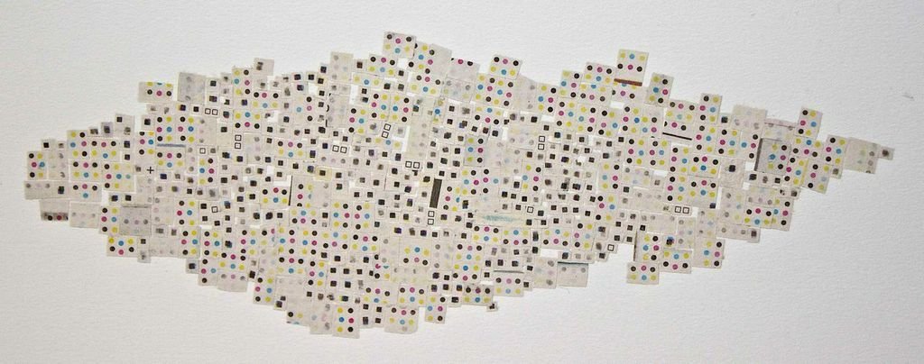 Newspaper text cutouts